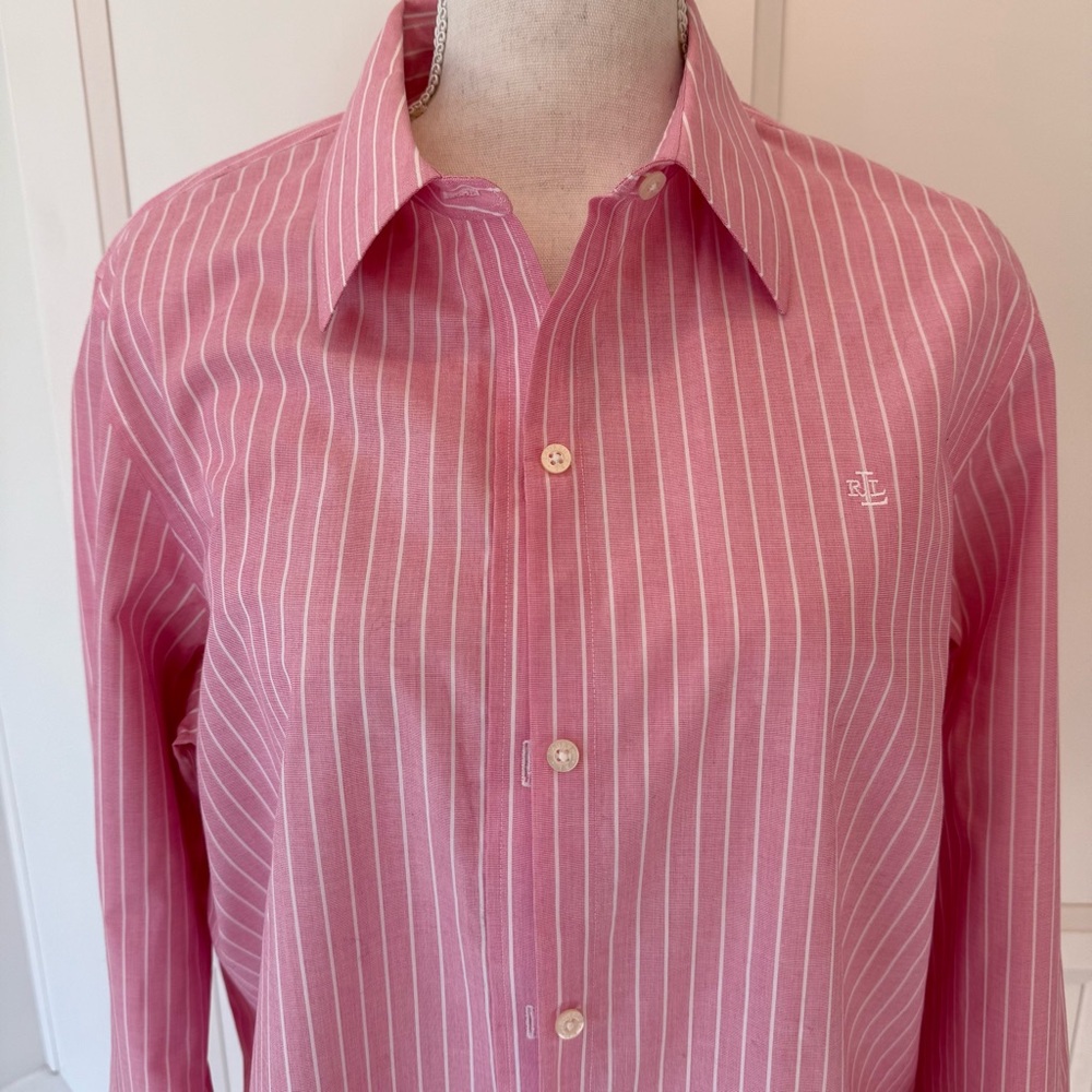 Pink Striped Lauren by Ralph Lauren Women’s Blouse
